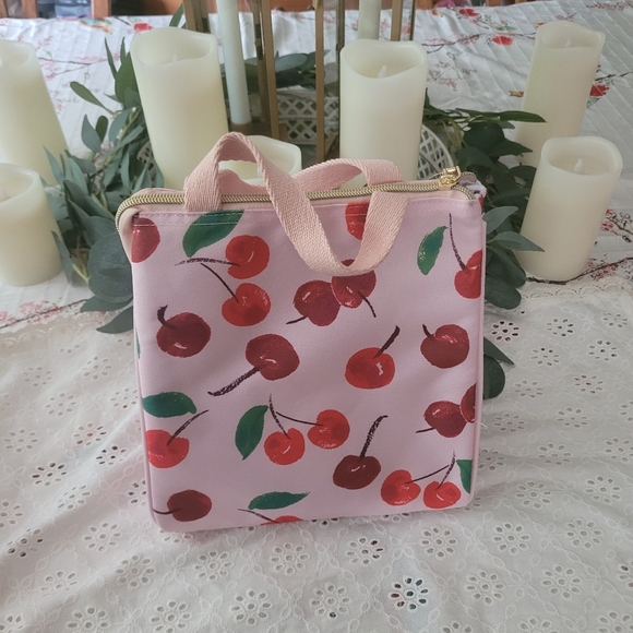 Kate Spade Cherry Print Lunch Bag. - Picture 3 of 5